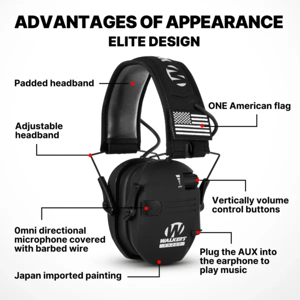 Tactical Electronic Shooting Earmuffs Noise Reduction Impact Hearing Protection Helmet With Bag