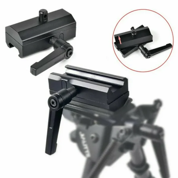 Tactics QD Rotatable Rifle Bipod Adapter for Harris Bipods with Pivot Lock Mounted on Picatinny Rail - Image 2