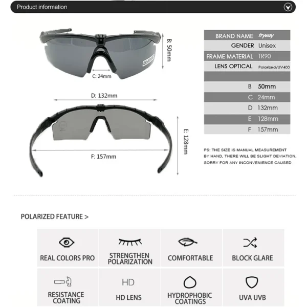 twtryway Outdoor Photochromic glasses 3.0 Ballistic Polarized goggles Protection Military glasses paintball shooting gafas