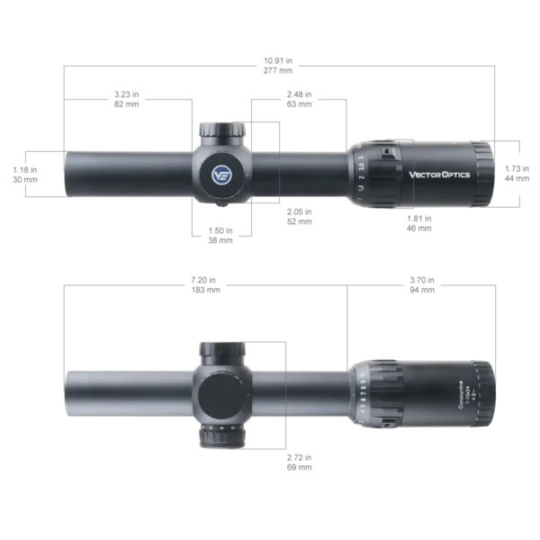 Vector Optics Constantine 1-6x24 1-10x24 SFP LPVO Riflescope With Fiber Dot Reticle