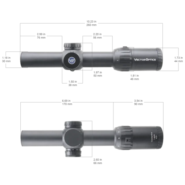 Vector Optics Constantine 1-6x24 1-10x24 SFP LPVO Riflescope With Fiber Dot Reticle - Image 3