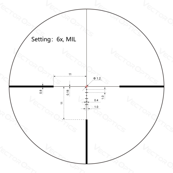 Vector Optics Continental 1-6x24i SFP Fiber Tactical Riflescope With Super Bright Illumination Fiber Reticle