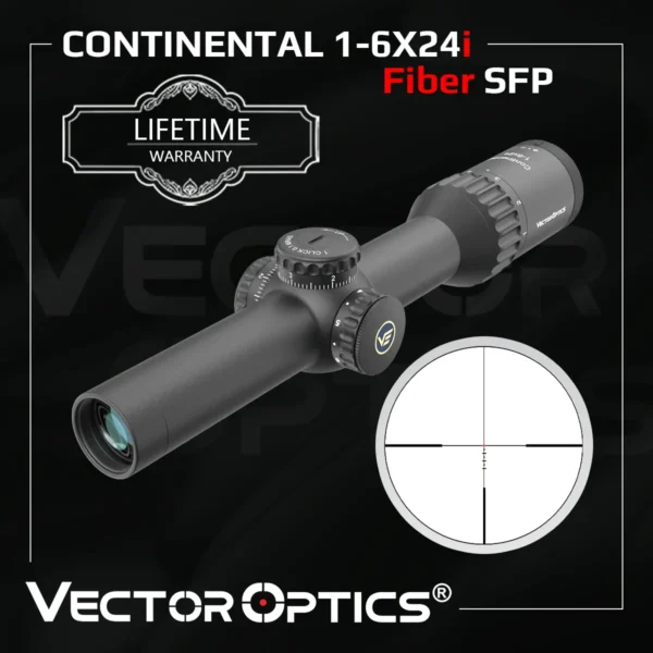 Vector Optics Continental 1-6x24i SFP Fiber Tactical Riflescope With Super Bright Illumination Fiber Reticle