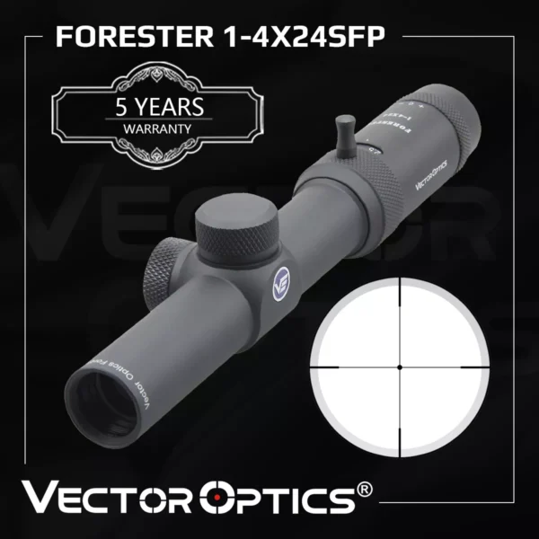 Vector Optics Forester JR 1-4x24 Hunting Riflescope Edge to Edge Optical Rifle Scope 1/2 MOA Fits .223 5.56mm 7.62mm & Airsoft