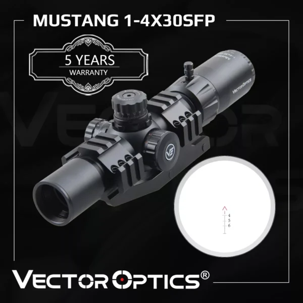 Vector Optics Mustang 1-4x30SFP Riflescope t With Turret Lock Red &Green &Blue Illumination For AR15 5.56