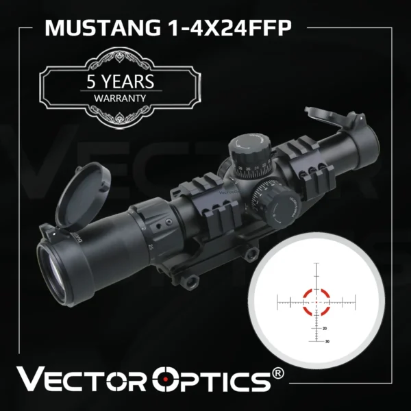 Vector Optics Mustang 1-4x24 FFP Riflescope With One Piece Picatinny Mount