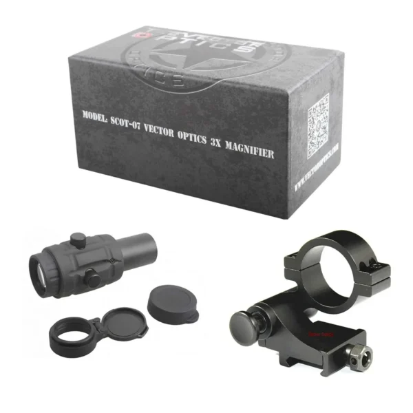Vector Optics Red Dot Scope 3x Magnifier Maverick with Flip to Side QD Weaver Mount Hunting Riflescope - Image 6