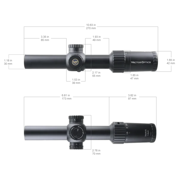 Vector Optics Taurus 1-6x24/4-16x44/6-24x50 SFP Riflescope With HD Lens & Illumination IPX7 Waterproof Fit .223 .308 .338 Hunting