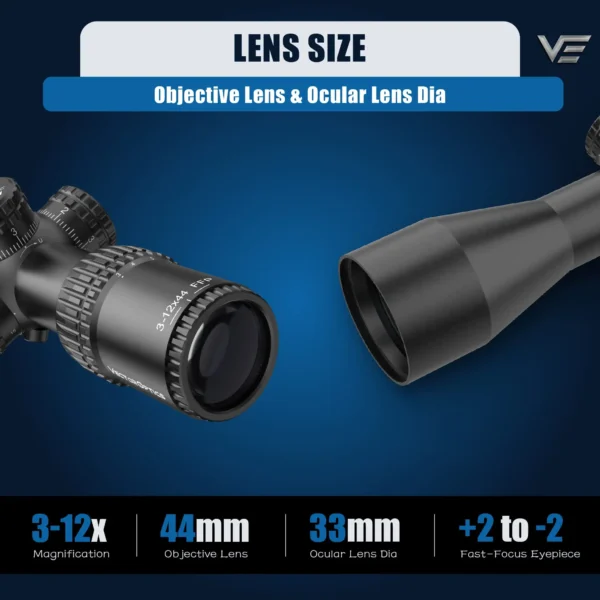 Vector Optics Veyron SFP Compact Scope With Turret Lock System For Compact Air Guns & Light Weight Firearms Side Focus Min 10Yds