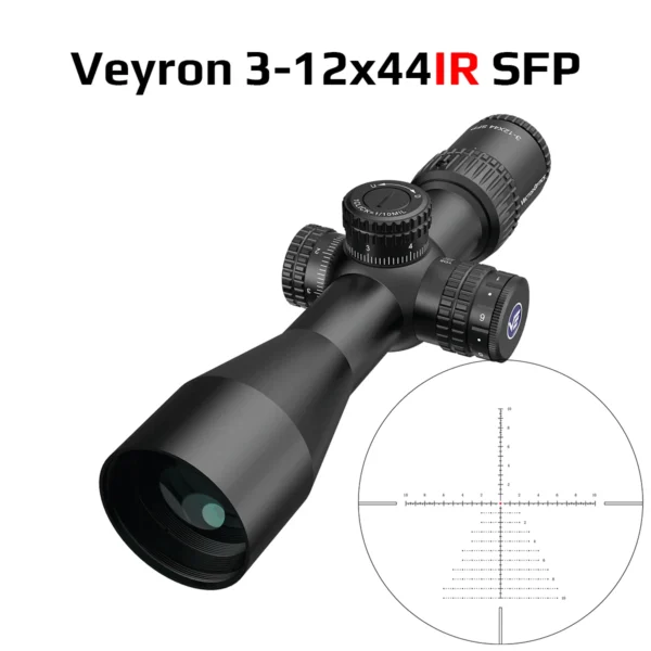 Vector Optics Veyron SFP Compact Scope With Turret Lock System For Compact Air Guns & Light Weight Firearms Side Focus Min 10Yds