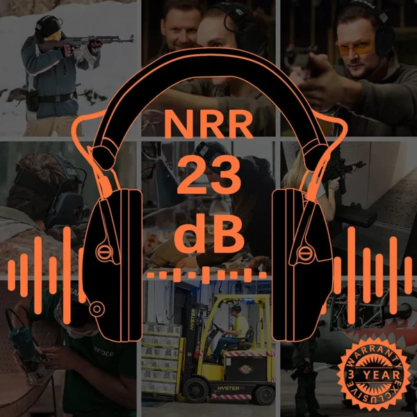 ZOHAN Ear Protection Electronic Sparta  for Shooting Earmuffs NRR 23dB Noise Reduction - Image 5