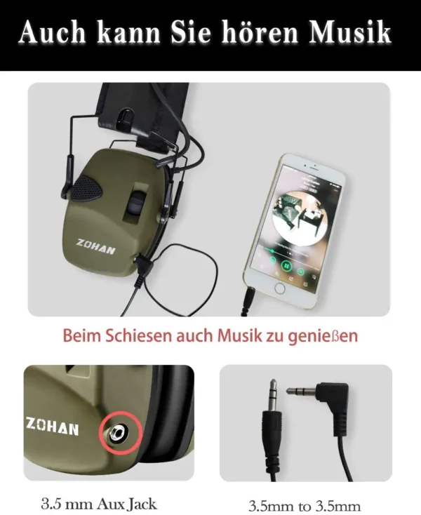 ZOHAN Electronic Shooting Ear Protection Sound Amplification Anti-noise Earmuffs