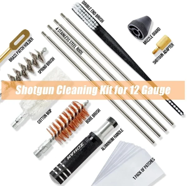 ZOHAN Gun Cleaning Kit for 12 Gauge Shotgun Cleaning Kit Universal Cleaner Supplies with Portable Hunting Gun Cleaning Brush - Image 6