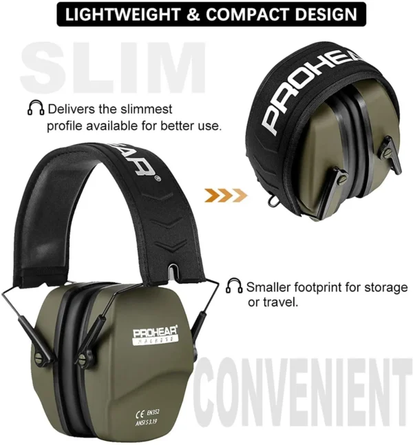 ZOHAN Shooting Ear Protection Safety Earmuffs Noise Reduction Slim Passive Hearing Protector - Image 5