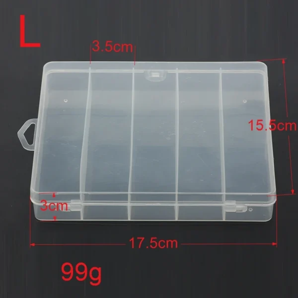 5 Compartments Fishing Tackle Box Plastic Waterproof Fishing Equipment Soft Fish Lure Hook Bait Storage Case Organizer Container - Image 4