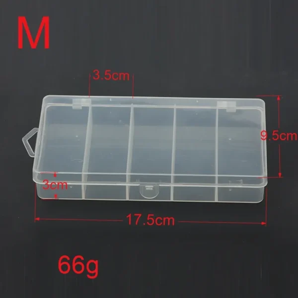 5 Compartments Fishing Tackle Box Plastic Waterproof Fishing Equipment Soft Fish Lure Hook Bait Storage Case Organizer Container - Image 3