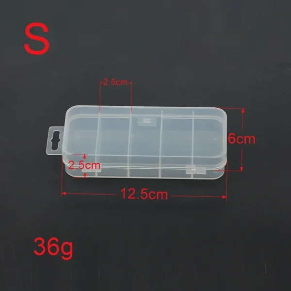 5 Compartments Fishing Tackle Box Plastic Waterproof Fishing Equipment Soft Fish Lure Hook Bait Storage Case Organizer Container - Image 2