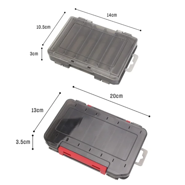 Fishing Tackle Box Lure Storage 12/14 Compartments Double Sided - Image 6