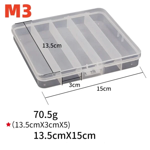 5 Compartments Fishing Tackle Box Plastic Waterproof Fishing Equipment Soft Fish Lure Hook Bait Storage Case Organizer Container - Image 8
