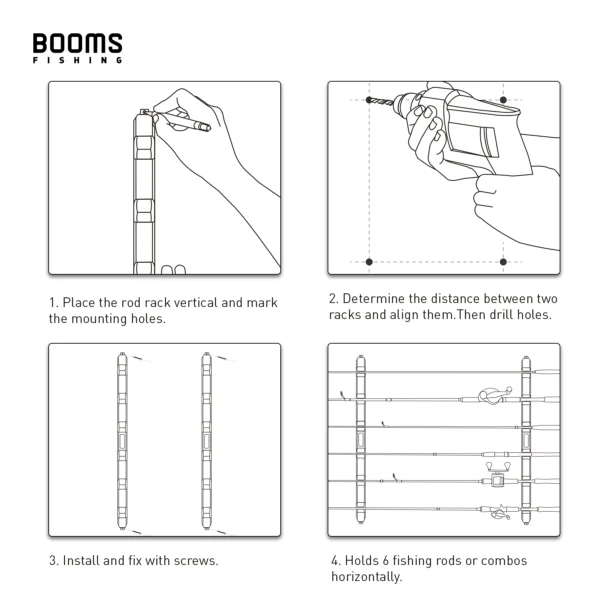 Booms Fishing WV5 Horizontal 6-Fishing Rod Rack - Image 6