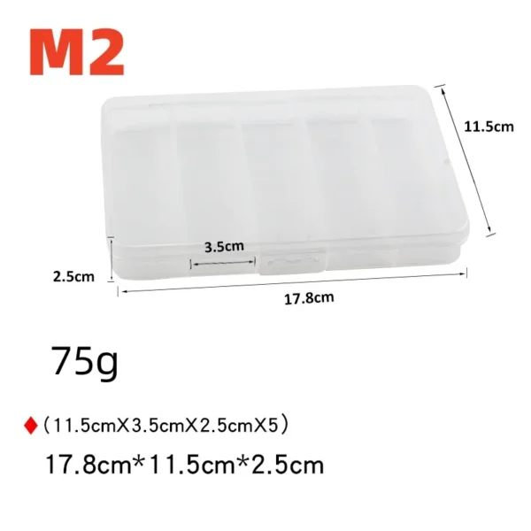 5 Compartments Fishing Tackle Box Plastic Waterproof Fishing Equipment Soft Fish Lure Hook Bait Storage Case Organizer Container - Image 7