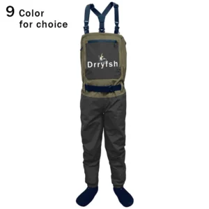 DRRYFSH Men Breathable Stocking foot Chest Waist Convertible Wader