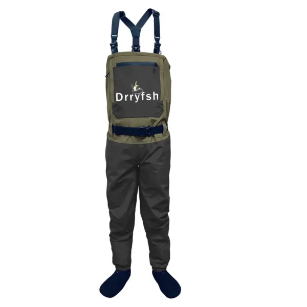 DRRYFSH Men Breathable Stocking foot Chest Waist Convertible Wader