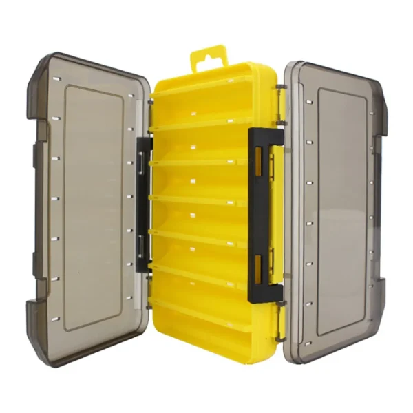 Fishing Tackle Box Lure Storage 12/14 Compartments Double Sided