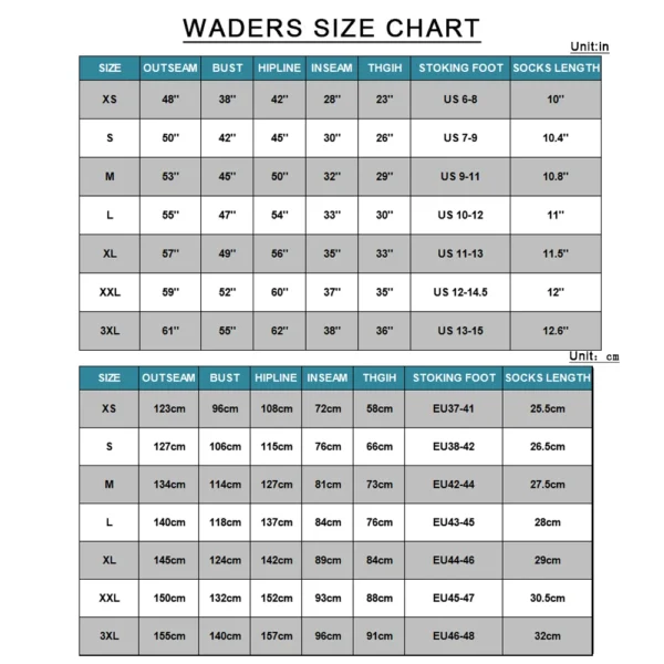 Fly Fishing Breathable Chest Waders - Image 6