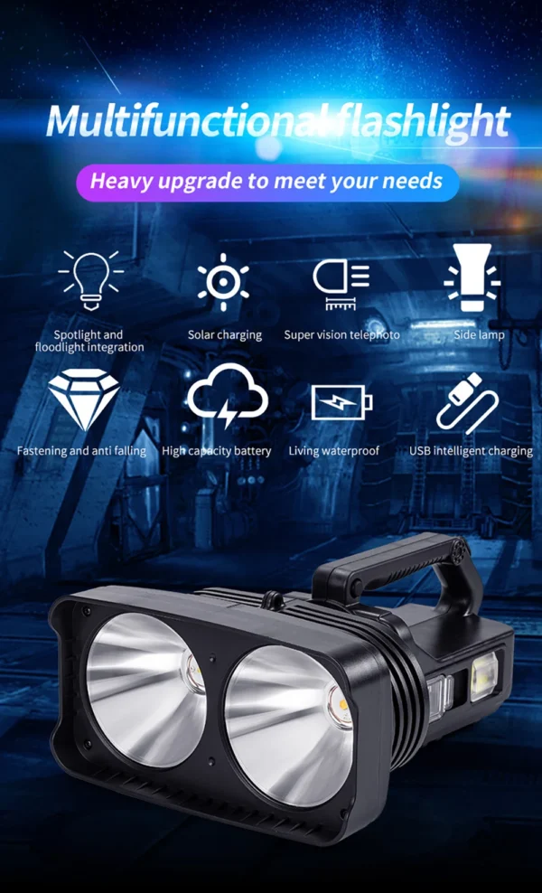 2*XHP50 Super Bright LED Camping Spotlight