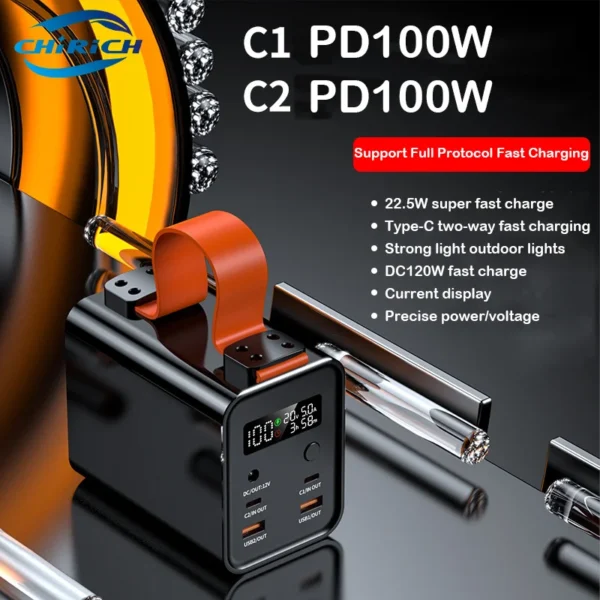 60000mAh Large Capacity 100W Power Bank Station