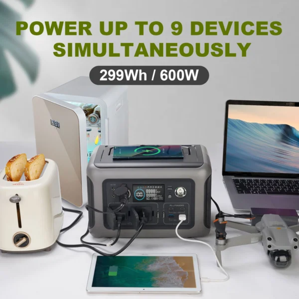 ALLPOWERS R600 Portable Power station with Solar panel (Optional)，299Wh 600W - Image 3