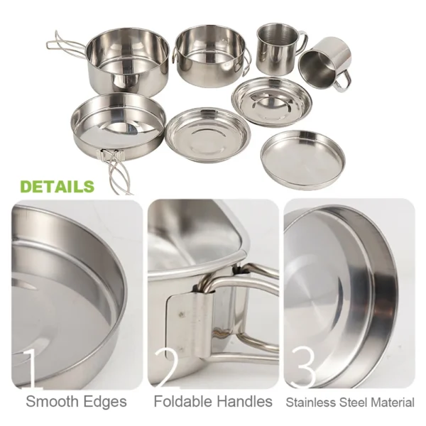 8PCS Cookware Set Stainless Steel