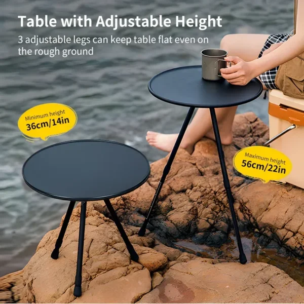 WESTTUNE's Camping Round Table with Light Stand