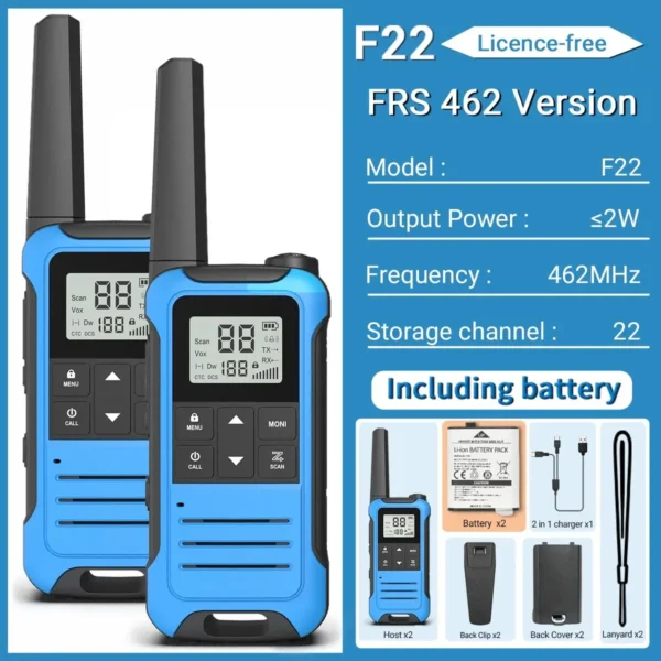 BAOFENG's  2pcs F22 Mini Walkie Talkie PMR FRS Long Range - Image 11