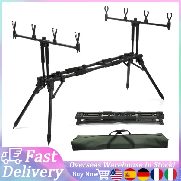 Adjustable Retractable Carp Fishing Rod Pod Stand - Image 2