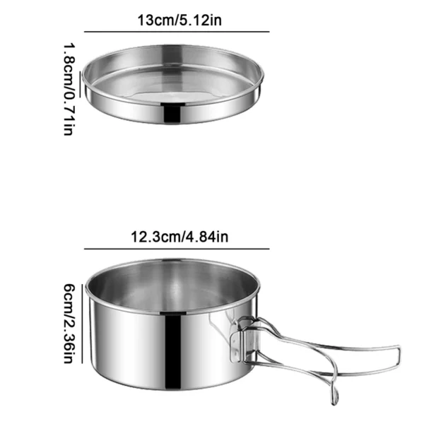 2PCS Cookware Set Stainless Steel