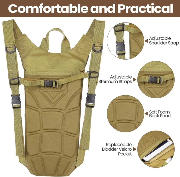 Tactical Hydration Backpack with 3 Liter Bladder