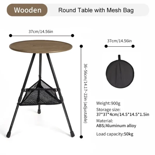 WESTTUNE's Camping Round Table with Light Stand