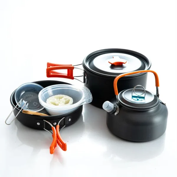 Aluminum non Stick Camping Cookware Set - Image 6