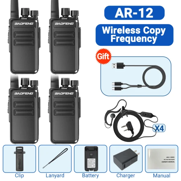 BAOFENG's 2/4 PCS AR-12 Mini UHF Two Way Radio - Image 9