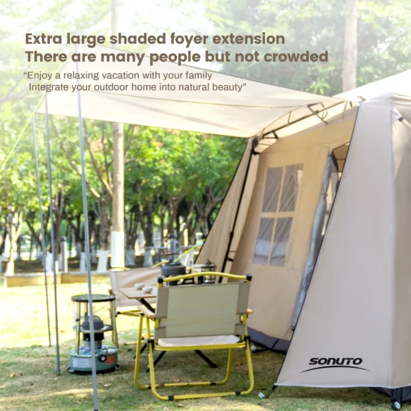 Sonuto's 3-6 Person Two Room Two Halls Ridge Tent - Image 6