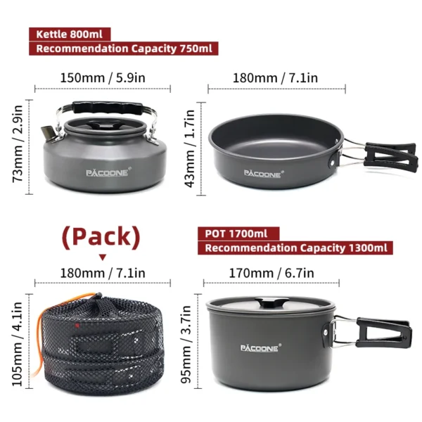PACOONE's Camping Cookware Set - Image 3