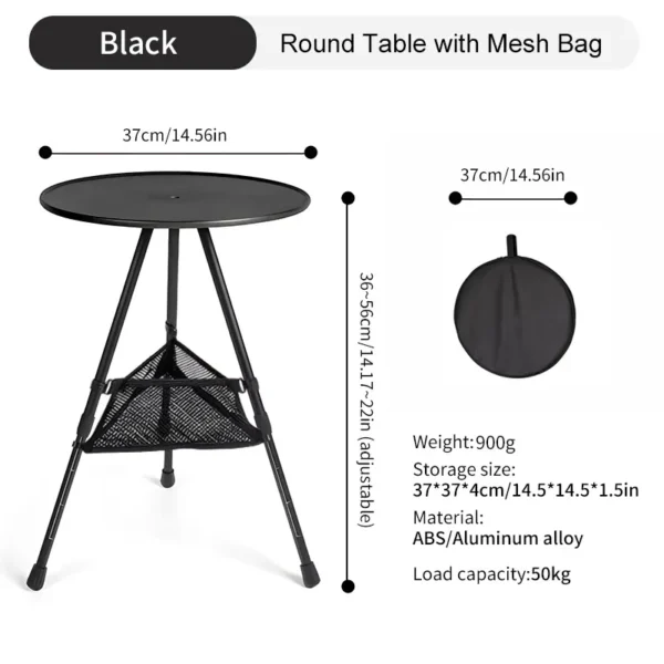 WESTTUNE's Camping Round Table with Light Stand