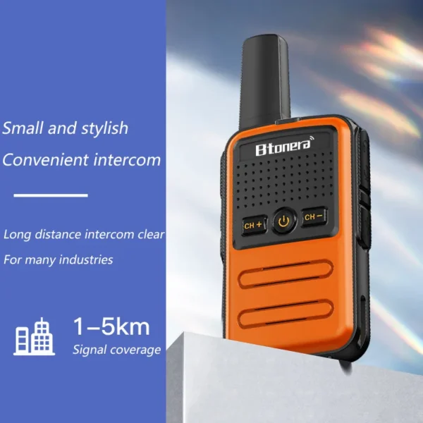 BTOERA's 2 Pcs Mini Walkie Talkie 5W 16CH UHF 400-470MHz - Image 2