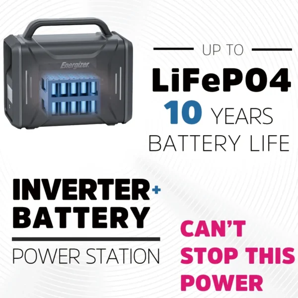 ENERGIZER's PPS320 Solar Power Station PD100W Fast Charge LiFePO4 Battery - Image 2