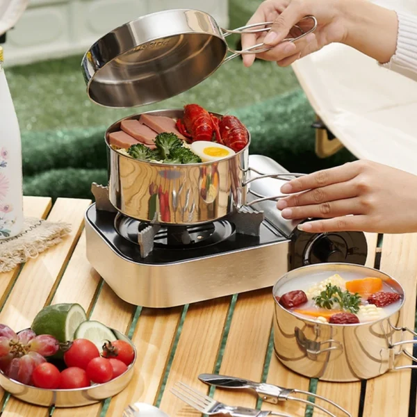 2PCS Cookware Set Stainless Steel