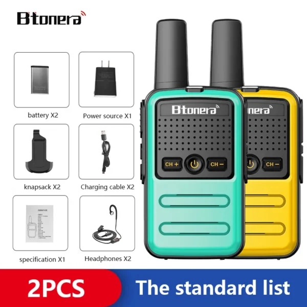 BTOERA's 2 Pcs Mini Walkie Talkie 5W 16CH UHF 400-470MHz - Image 23