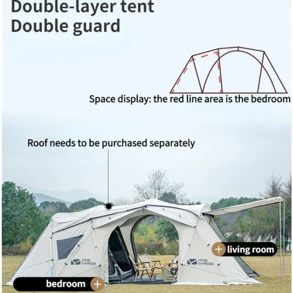 Mobi Garden's 3-4 People Tunnel Tent - Image 5