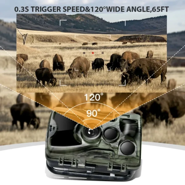 SUNTEKCAM's HC-801A Hunting Camera With 5000Mah Lithium Battery 16MP 64GB - Image 5